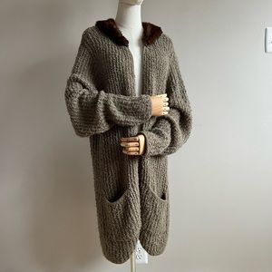 Mink Trimmed Cardigan
